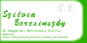 szilvia bercsinszky business card